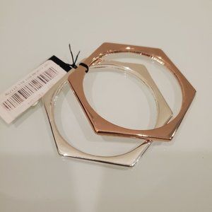Rose Gold and Silver Bangle Set